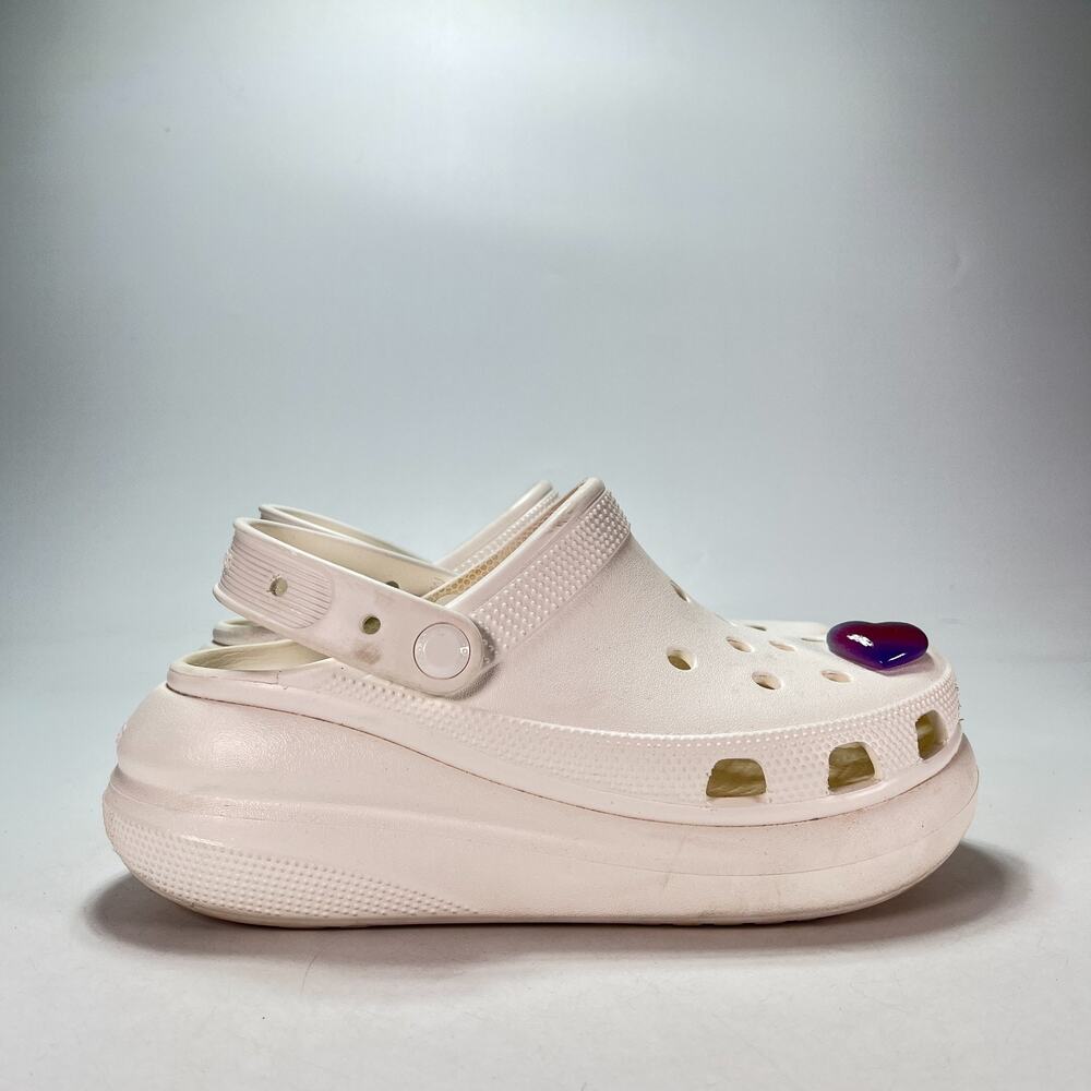 Crocs Classic Crush Clog White Chunky Platform Slip On Wedge Shoes Womens Size 8